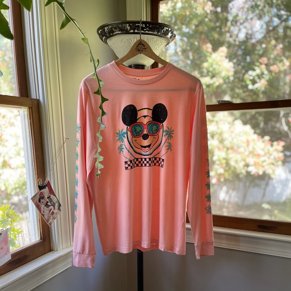 Disney Coral Mickey Long Sleeve Tee